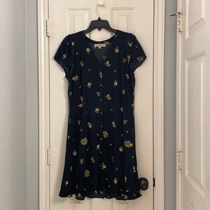 LOFT button down floral dress